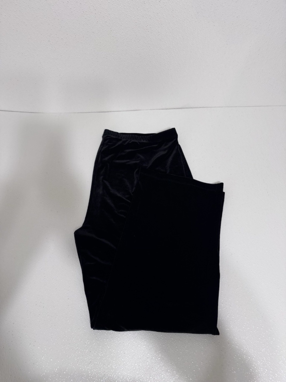Traveler's by Chico's Size 3R (16/18) Solid Black Velvet Pull-On No Tummy Pants